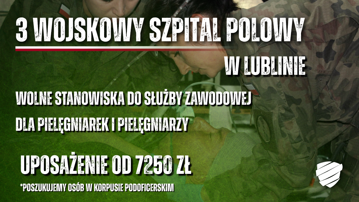 Zdjęcie artykułu 3 Wojskowy Szpital Polowy w Lublinie prowadzi rekrutację na wolne stanowiska służbowe